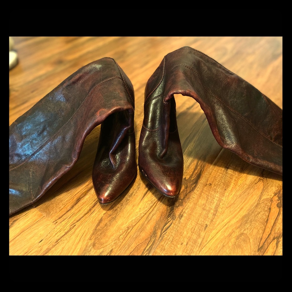 Girl!!!! You need these Frye burgundy knee boots!
